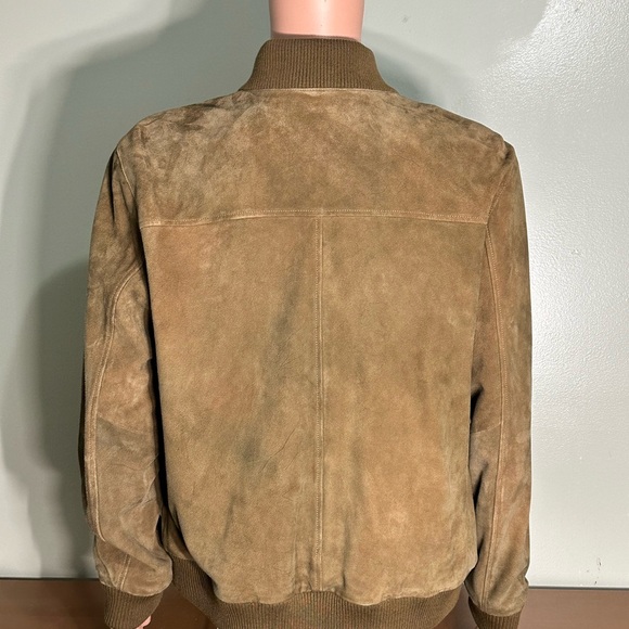 NWT Slate&Stone suede winter bomber jacket camel color snap on buttons size XL - Picture 2 of 6